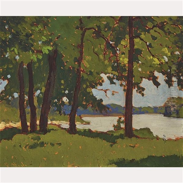 Shoreline Oil Painting by Francis Hans Johnston