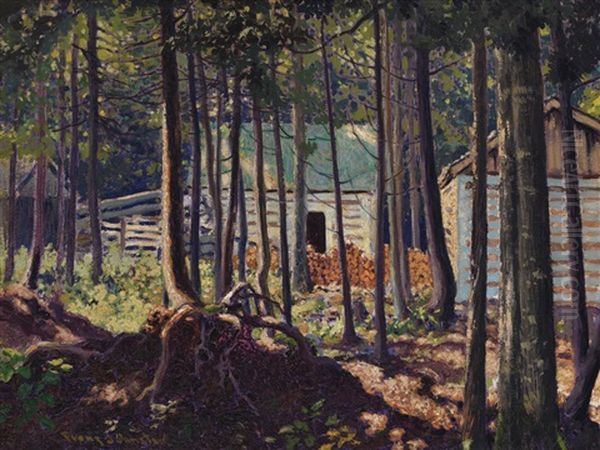 La Maison Dans Bois Oil Painting by Francis Hans Johnston