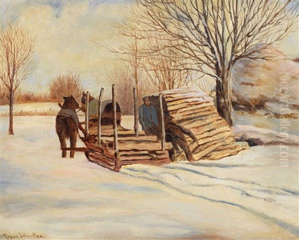 Cordwood Oil Painting by Francis Hans Johnston