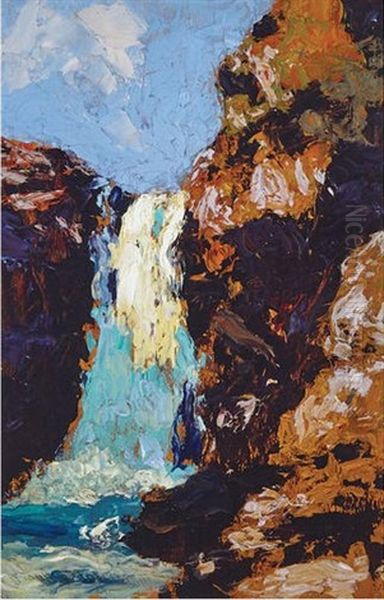 Waterfall, Algoma, 1920 Oil Painting by Francis Hans Johnston