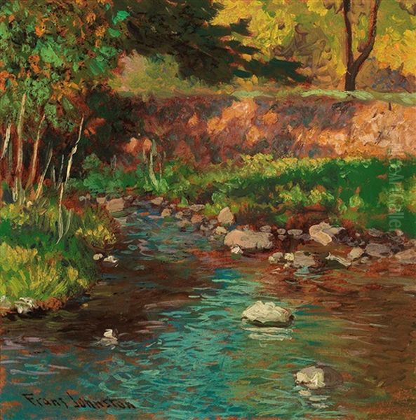 Bubbling Brook Oil Painting by Francis Hans Johnston