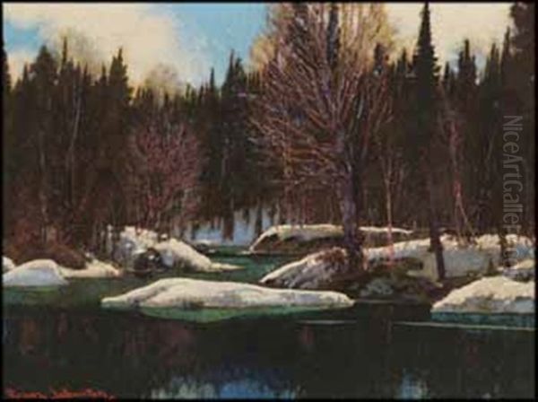 Passing Of Winter Oil Painting by Francis Hans Johnston