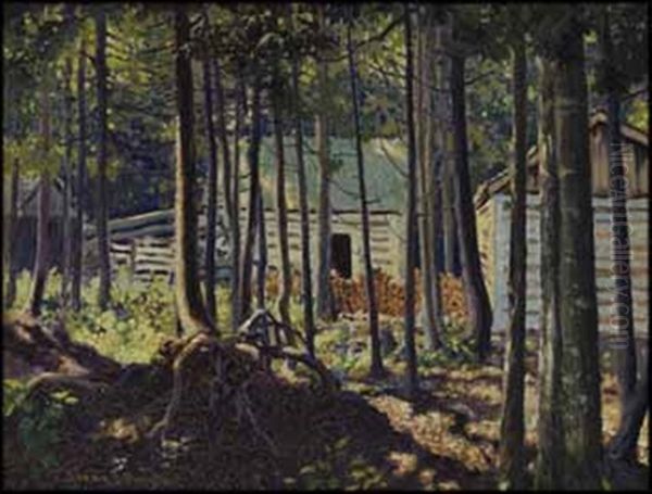 La Maison Dans Bois Oil Painting by Francis Hans Johnston