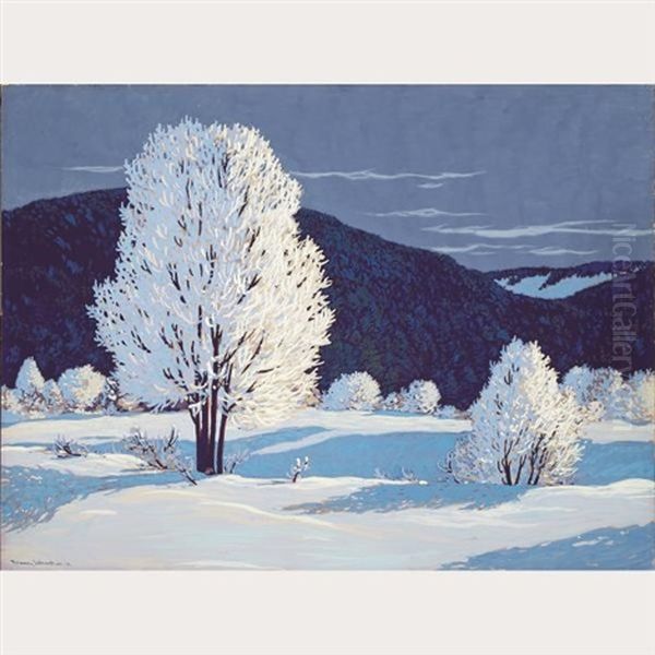 Snow Scene Oil Painting by Francis Hans Johnston