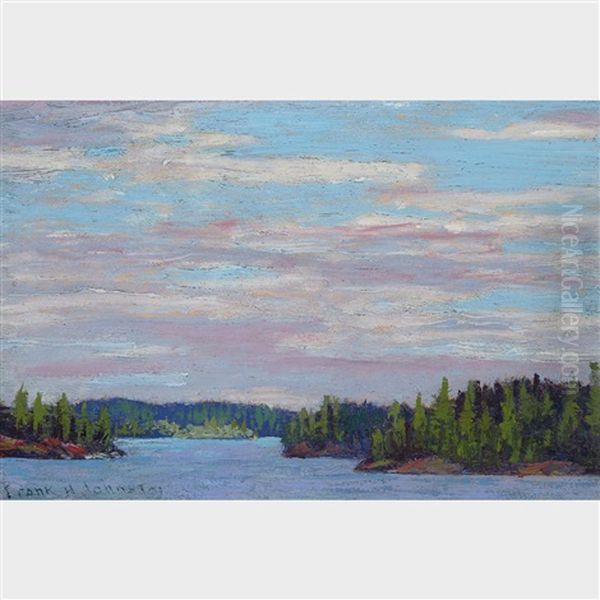 Through The Channel, Bryce's Island On The Right, Lake Of The Woods Oil Painting by Francis Hans Johnston