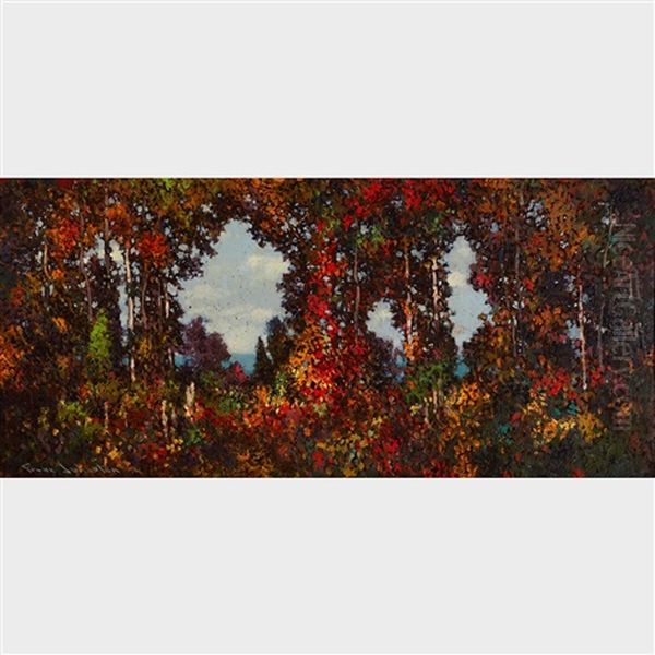 Untitled - Autumn Splendour Oil Painting by Francis Hans Johnston