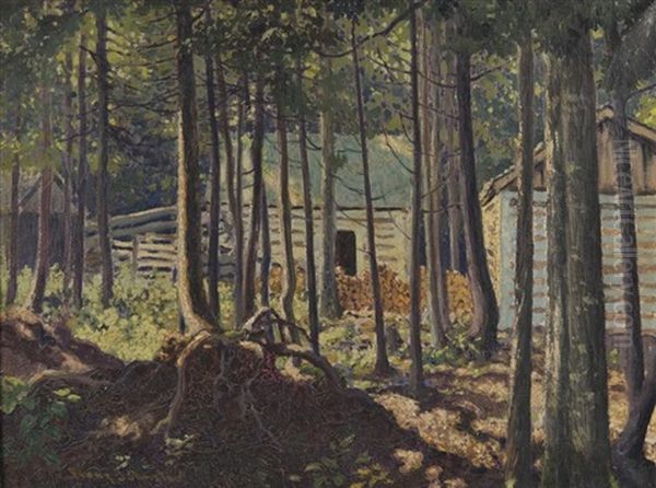 La Maison Dans Bois Oil Painting by Francis Hans Johnston