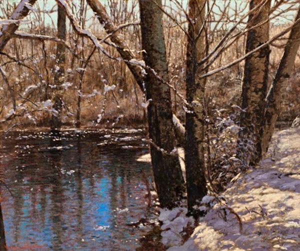 Spring Thaw Oil Painting by Francis Hans Johnston