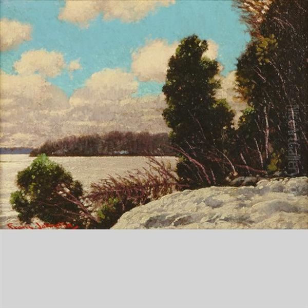 Winter Bows To Spring Oil Painting by Francis Hans Johnston