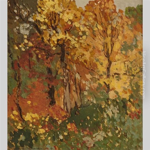 Brilliant October Oil Painting by Francis Hans Johnston