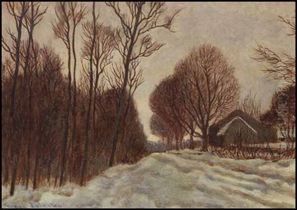 December Sundown Oil Painting by Francis Hans Johnston