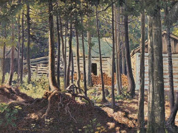 La Maison Dans Bois Oil Painting by Francis Hans Johnston