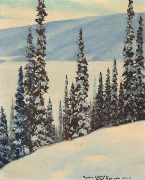 Winter Morning, Cameron Bay, Great Bear Lake, N.w.t. Oil Painting by Francis Hans Johnston