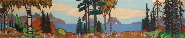 Scene From Acton Island Oil Painting by Francis Hans Johnston