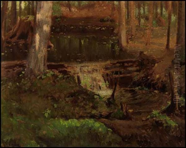 Stream In The Woods Oil Painting by Francis Hans Johnston