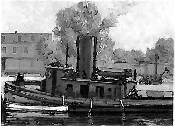 The Tugboat Oil Painting by Francis Hans Johnston