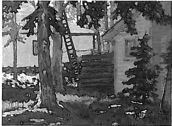 Summer Cottage Area, Balm Beach, Ontario Oil Painting by Francis Hans Johnston