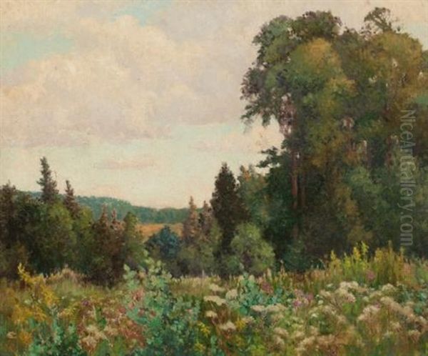 Flowering Meadow Oil Painting by Francis Hans Johnston