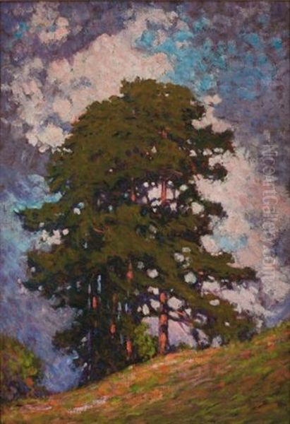 Hillside Trees Oil Painting by Francis Hans Johnston