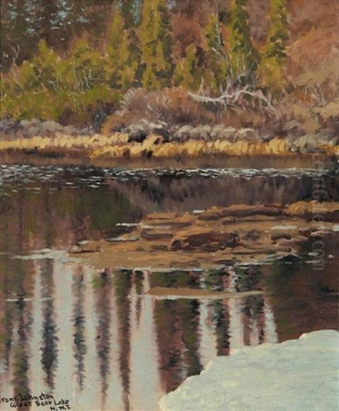 June Color, A Tiny Lake Near Great Bear Lake N.w.t. Oil Painting by Francis Hans Johnston