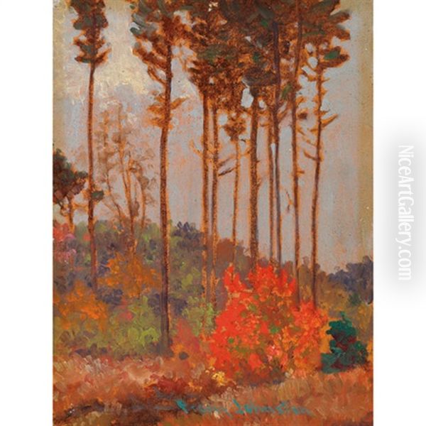 The Red Bush Oil Painting by Francis Hans Johnston