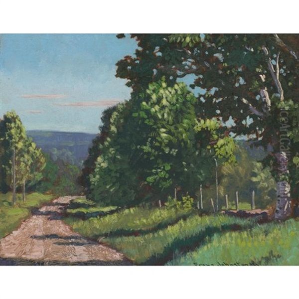 A Georgian Bay Road In June Oil Painting by Francis Hans Johnston