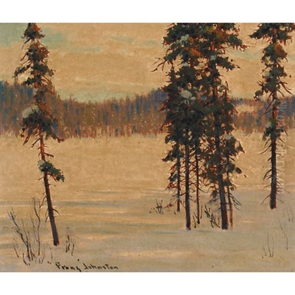 Onoman Lake, Northern Ont. Oil Painting by Francis Hans Johnston