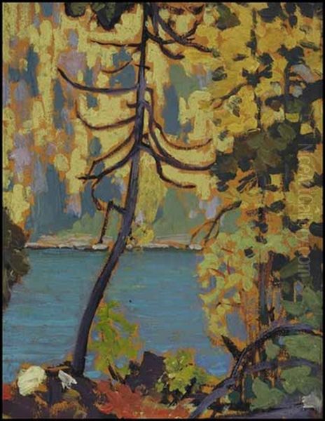 Autumn, Blue Lake, Algoma Oil Painting by Francis Hans Johnston