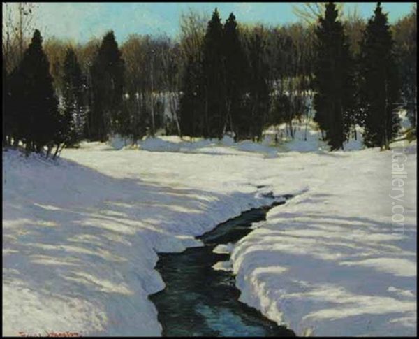 Winter Landscape Oil Painting by Francis Hans Johnston