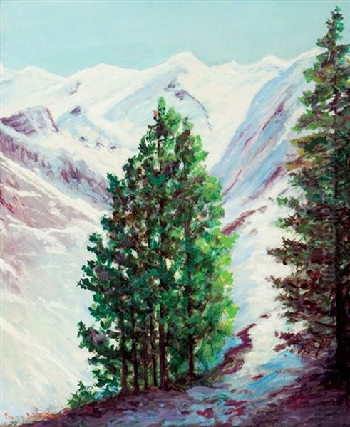 Frozen Hills Oil Painting by Francis Hans Johnston