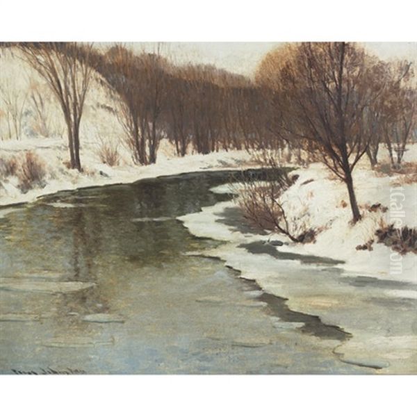 Winter's Waning On The Don Oil Painting by Francis Hans Johnston