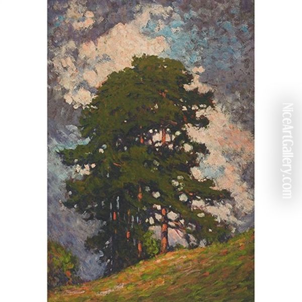 Tree On A Hill Oil Painting by Francis Hans Johnston