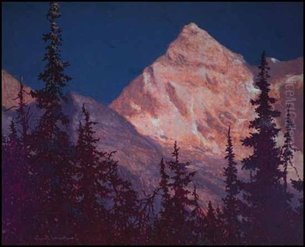 Moonlight - Mt. Sir Donald Oil Painting by Francis Hans Johnston