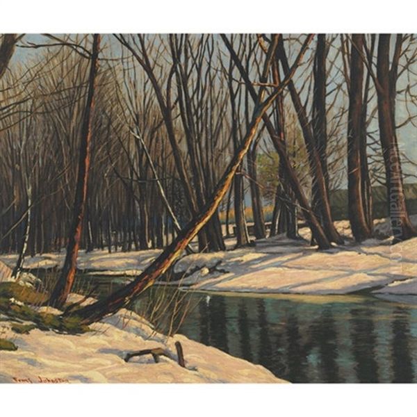 Winter Stream Oil Painting by Francis Hans Johnston