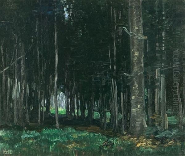 Woodland Oil Painting by Francis Hans Johnston