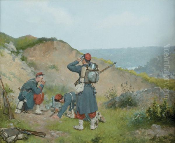 Le Bivouac Des Soldats Oil Painting by Ferdinand Bassot