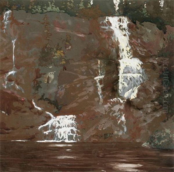 Bridal Falls, Canyon, Algoma Oil Painting by Francis Hans Johnston