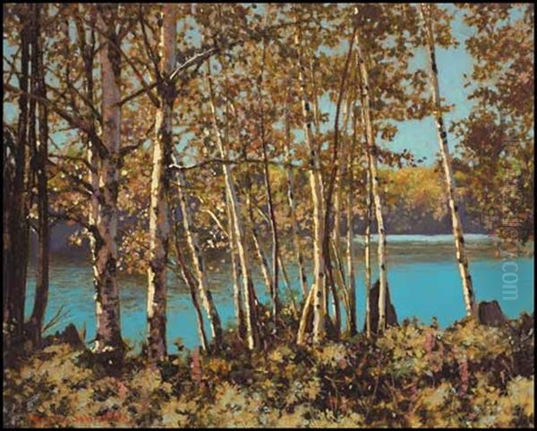 Birch Trees, Northern Ontario Oil Painting by Francis Hans Johnston