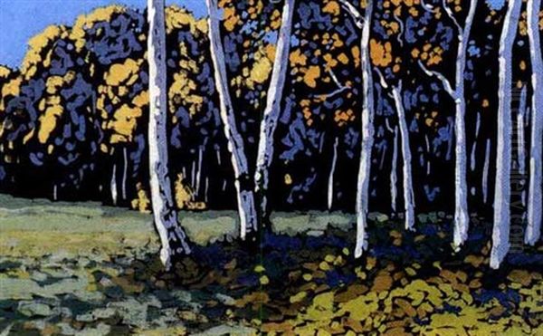 The Birch Glade Oil Painting by Francis Hans Johnston