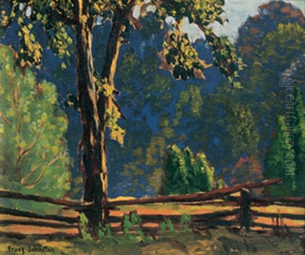 Split Rail Fence And Glade by Francis Hans Johnston