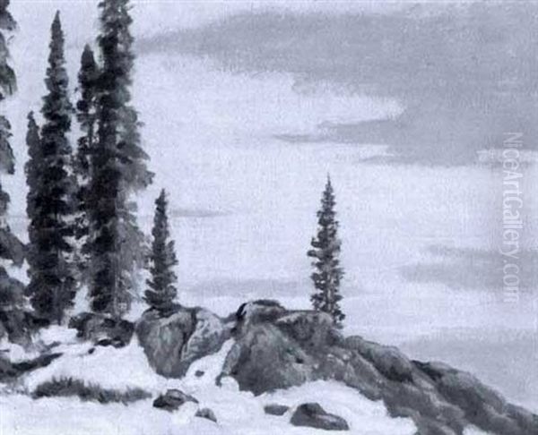 Rocks At Cameron Bay, Great Bear Lake Oil Painting by Francis Hans Johnston