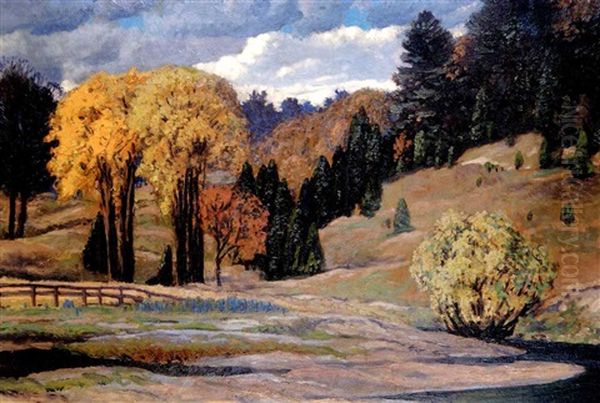 York Mills Valley - The Don River Oil Painting by Francis Hans Johnston