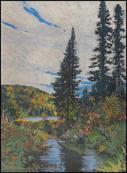 Spruce Sentinels, Algoma, Ontario Oil Painting by Francis Hans Johnston