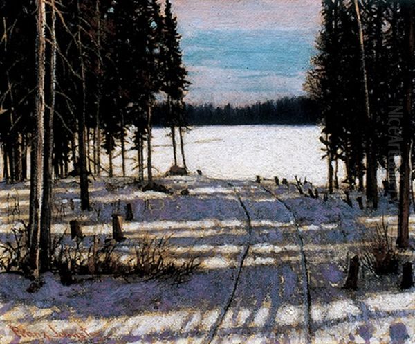 Long Shadows (onoman Lake) Oil Painting by Francis Hans Johnston