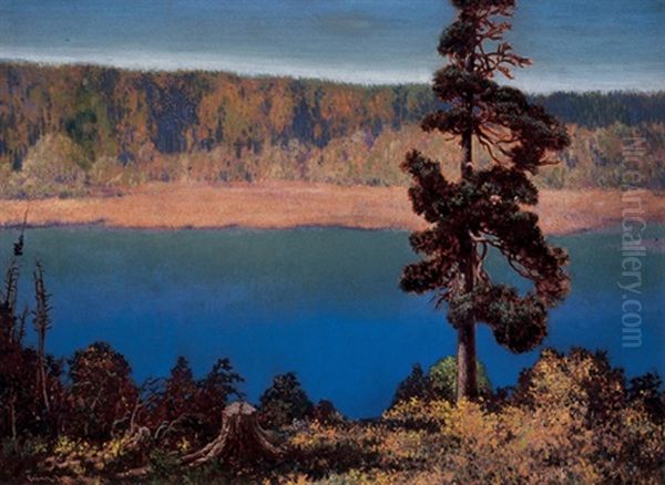 Northern Lake Oil Painting by Francis Hans Johnston