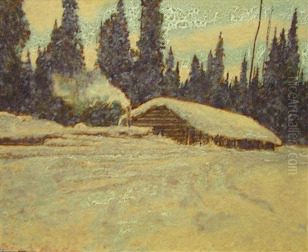 Winter In The North Oil Painting by Francis Hans Johnston