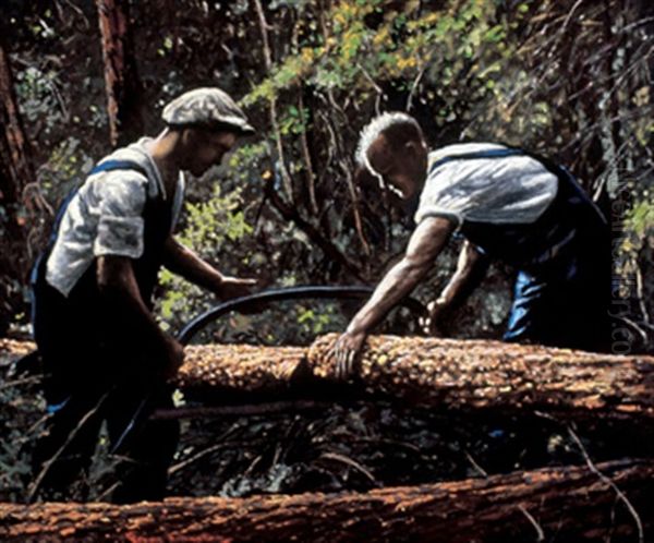 Lumberjacks Oil Painting by Francis Hans Johnston