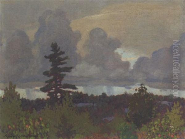 Passing Showers - Lake Of The Woods Oil Painting by Francis Hans Johnston