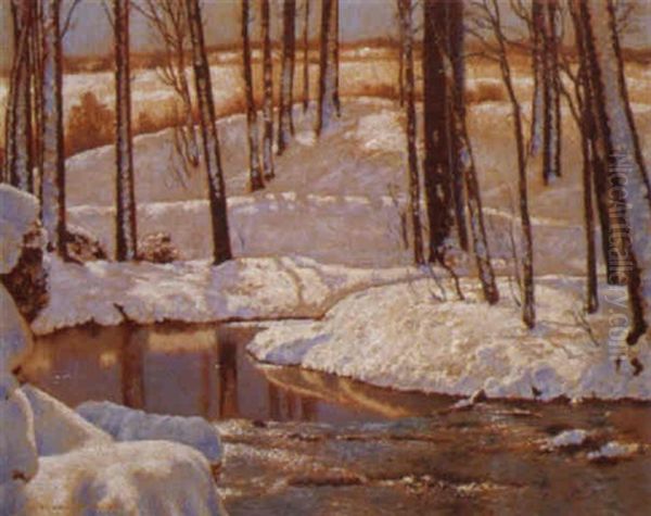 A Song Of Winter Oil Painting by Francis Hans Johnston