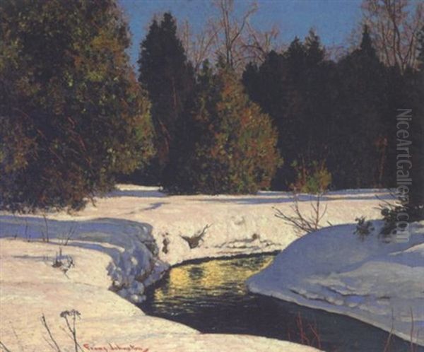 Winter Contrast Oil Painting by Francis Hans Johnston